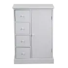 Indendørs skab af træ med 1 dør og 4 skuffer - Meduse Viadurini