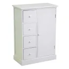 Indendørs skab af træ med 1 dør og 4 skuffer - Meduse Viadurini