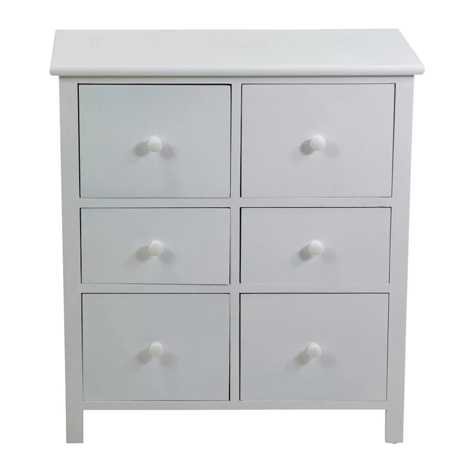 Indendørs skab af træ med 6 skuffer - Jellyfish Viadurini