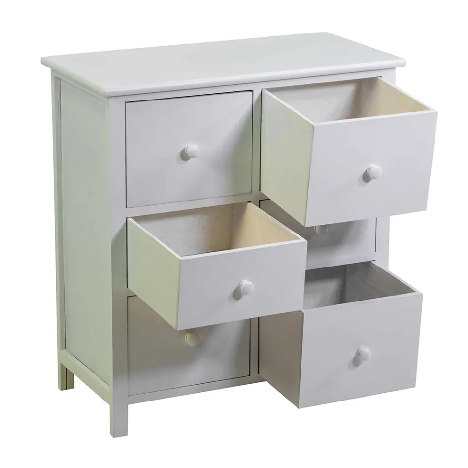 Indendørs skab af træ med 6 skuffer - Jellyfish Viadurini