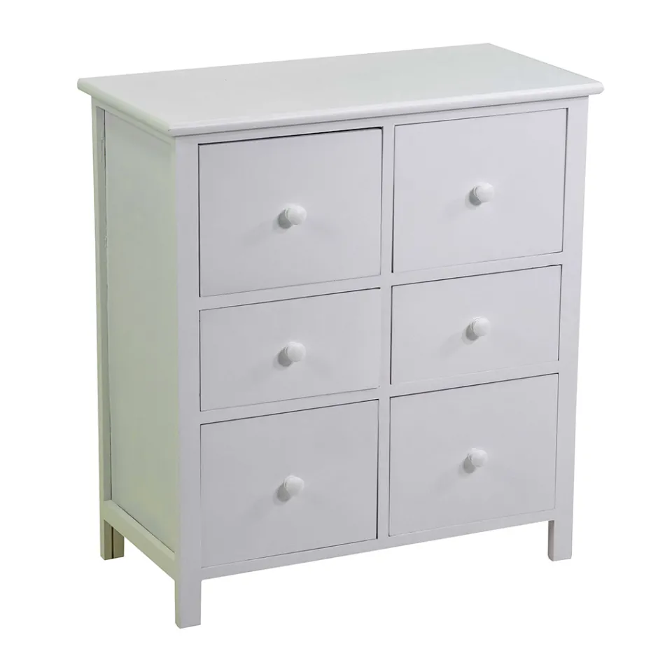 Indendørs skab af træ med 6 skuffer - Jellyfish Viadurini