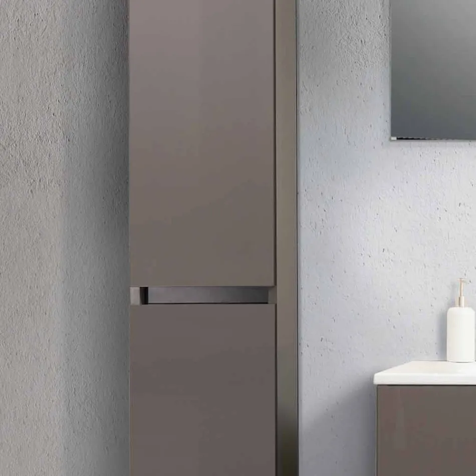 Suspenderet badeværelsesmøbler i Mdf lakeret fremstillet i Italien - Becky Viadurini