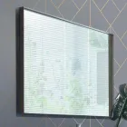 Hængende badeværelsesmøbler i træ, metal og keramik W96 cm, ædle - Renga Viadurini