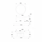 Hængende badeværelsesmøbler Kobberbund, 2 skuffer, hylde og spejl - Renga Viadurini