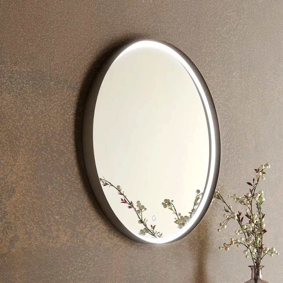 Hængende badeværelsesmøbler i metal, MDF træ og stenlys fremstillet i Italien - Renga Viadurini