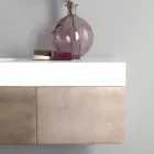 Hængende badeværelsesmøbler i metal, MDF træ og stenlys fremstillet i Italien - Renga Viadurini