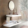 Hængende badeværelsesmøbler i metal, MDF træ og stenlys fremstillet i Italien - Renga