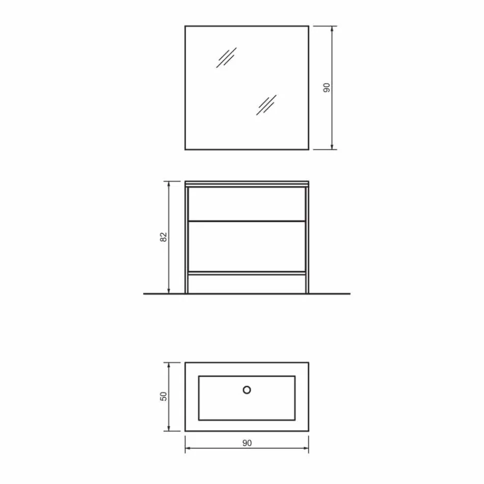 Malede badeværelsesmøbler i kobbermetal og hvid Mdf Lavet i Italien - Cizco Viadurini