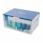 Moderne blåfarvede briller 6 stk vand Service - Mazara Viadurini