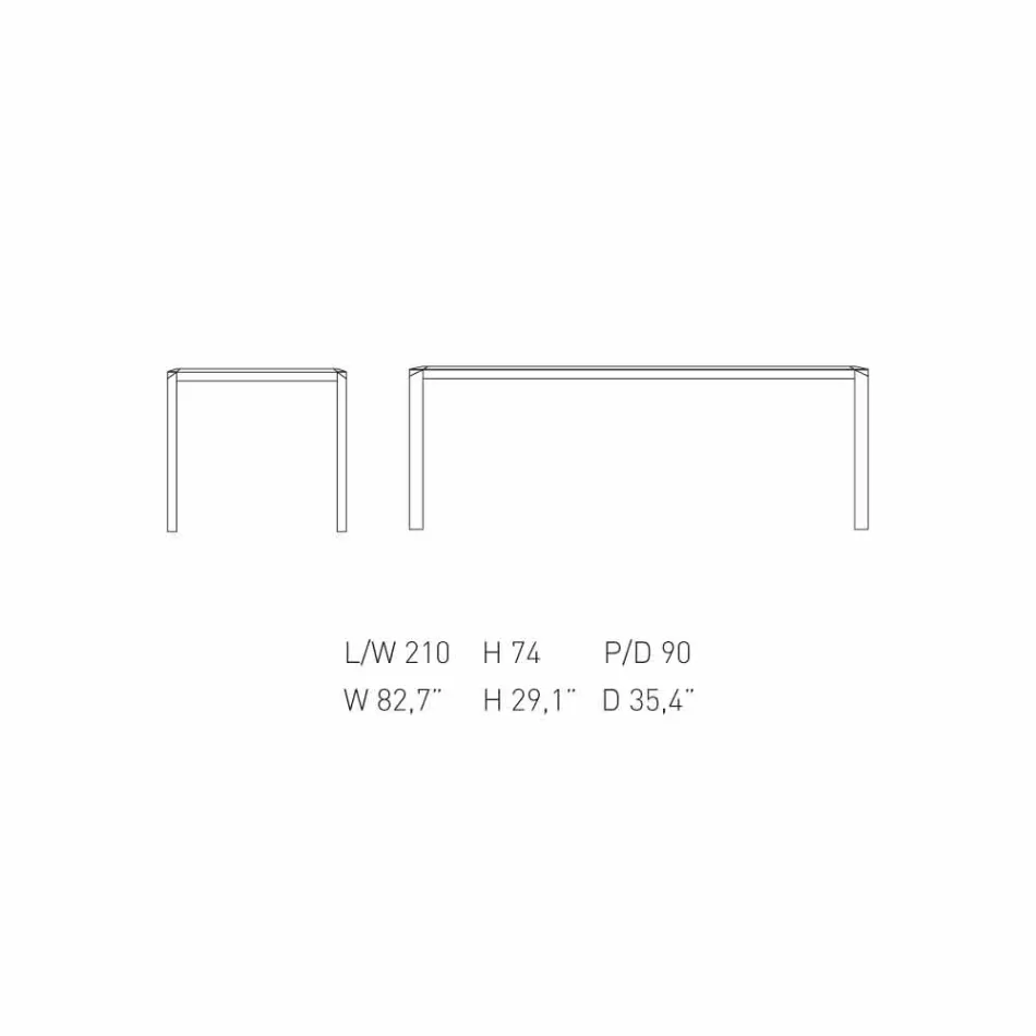 Mit Home Bebop designbord hvid marmor H74xL210cm lavet i Italien Viadurini