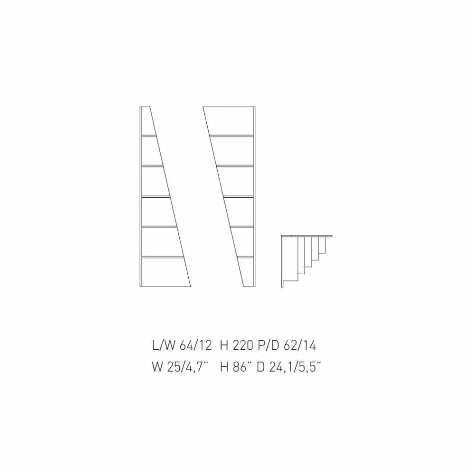 Mit Home Esquina design hjørne bogreol MDF lakeret H220cm lavet i Italien Viadurini