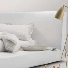 Min Home Long Island polstret læder dobbeltseng lavet i Italien Viadurini