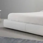 Min Home Long Island polstret læder dobbeltseng lavet i Italien Viadurini