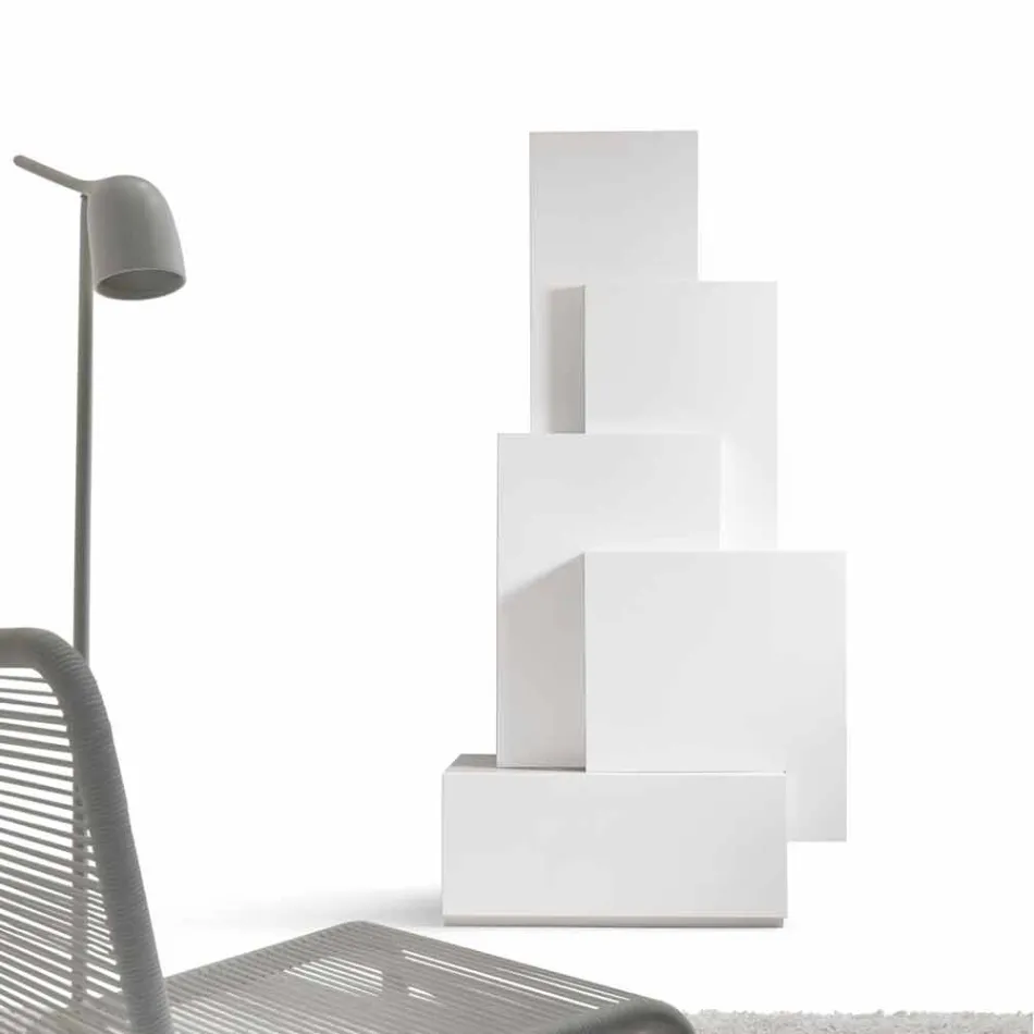 Mit hjem Tetris mobil stue tårn design MDF H196cm lavet i Italien Viadurini