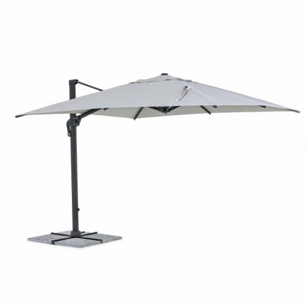 3x3 udendørs paraply med lysegrå klud og antracit struktur - Dalton Viadurini