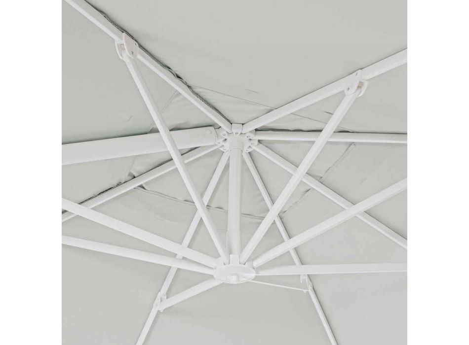 3x3 udendørs paraply i hvid aluminium og polyester - Fasma Viadurini