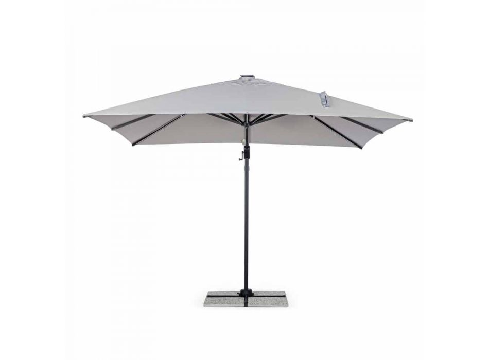3x3 udendørs paraply i grå polyester og antracitfarvet aluminium - Coby