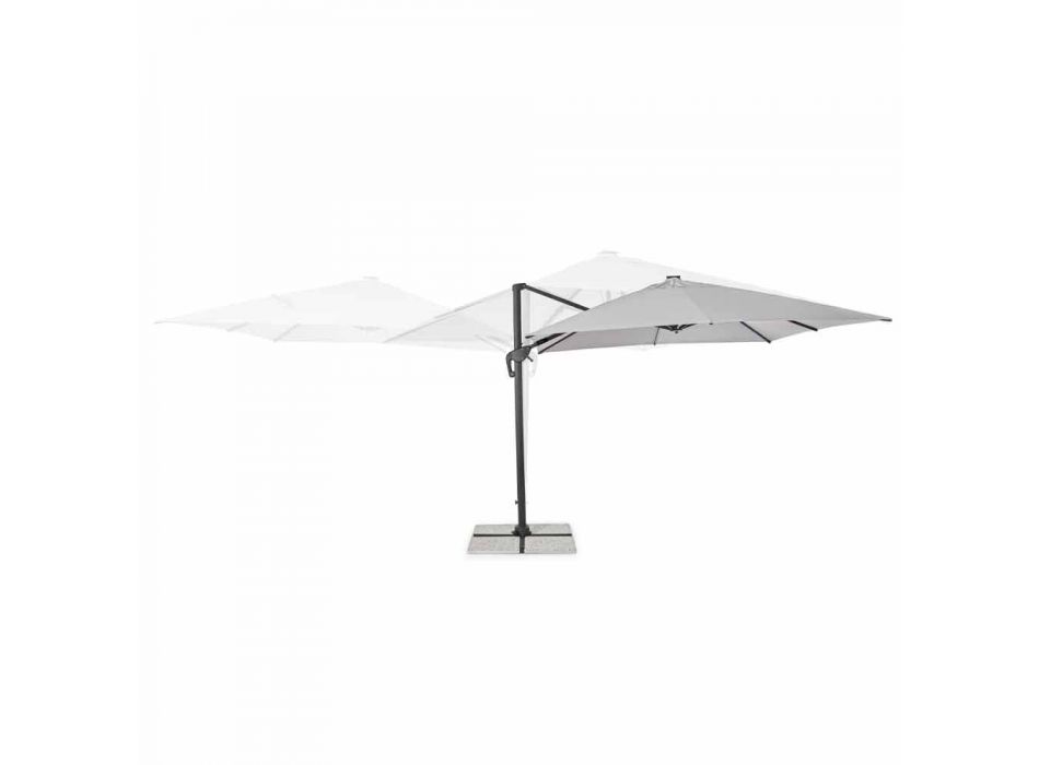 3x3 udendørs paraply i grå polyester og antracitfarvet aluminium - Coby Viadurini