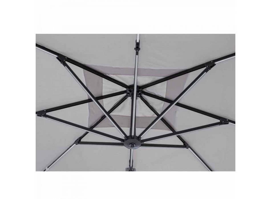 3x3 udendørs paraply i grå polyester og antracitfarvet aluminium - Coby Viadurini