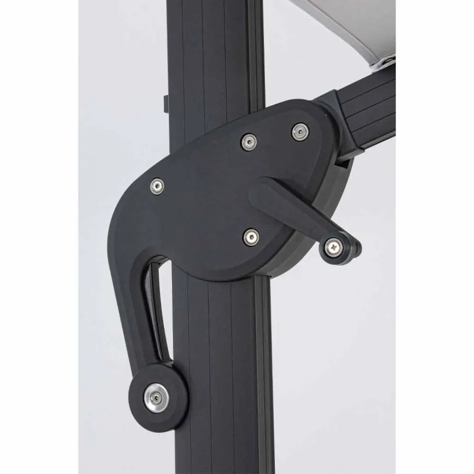 Udendørs paraply 4x4 i lysegrå polyester og aluminium - Daniel Viadurini