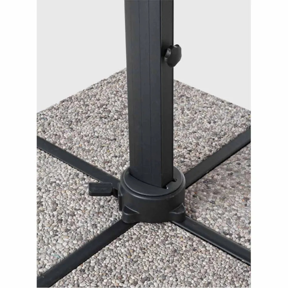 Udendørs paraply 4x4 i lysegrå polyester og aluminium - Daniel Viadurini