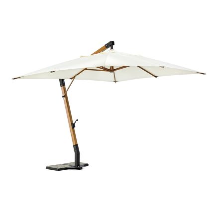Ecrù udendørs paraply i polyester og træ 3x3, Homemotion - Passmore Viadurini