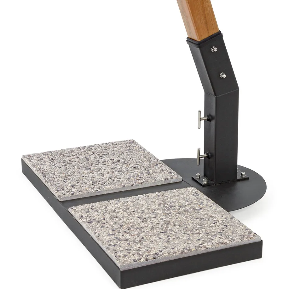 Udendørs paraply i træ og Ecru Polyester 3x4, Homemotion - Passmore Viadurini