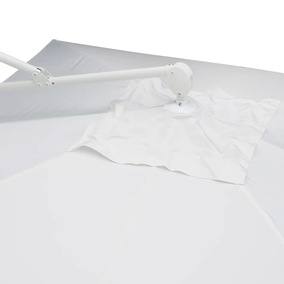 Udendørs paraply i polyester med hvid aluminiumsstruktur - Zinica Viadurini