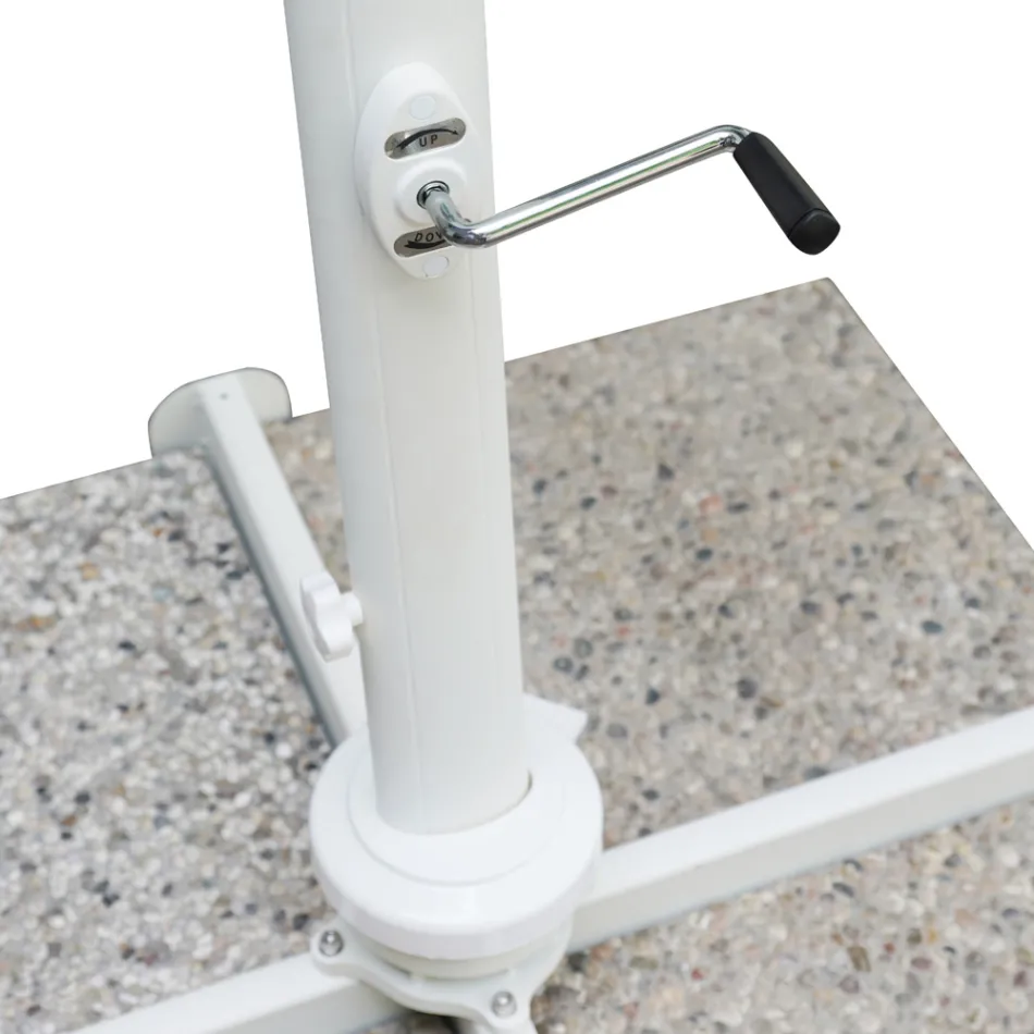 Udendørs paraply i polyester med hvid aluminiumsstruktur - Zinica Viadurini