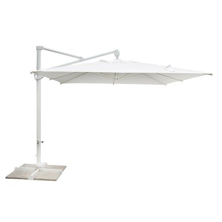 Udendørs paraply i polyester med hvid aluminiumsstruktur - Zinica Viadurini