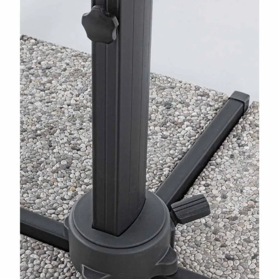 3x4 haveparaply med lysegrå polyesterstof - Dalton Viadurini