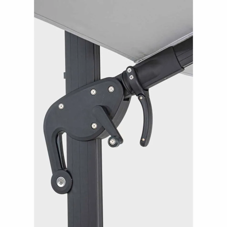 3x4 haveparaply med lysegrå polyesterstof - Dalton Viadurini