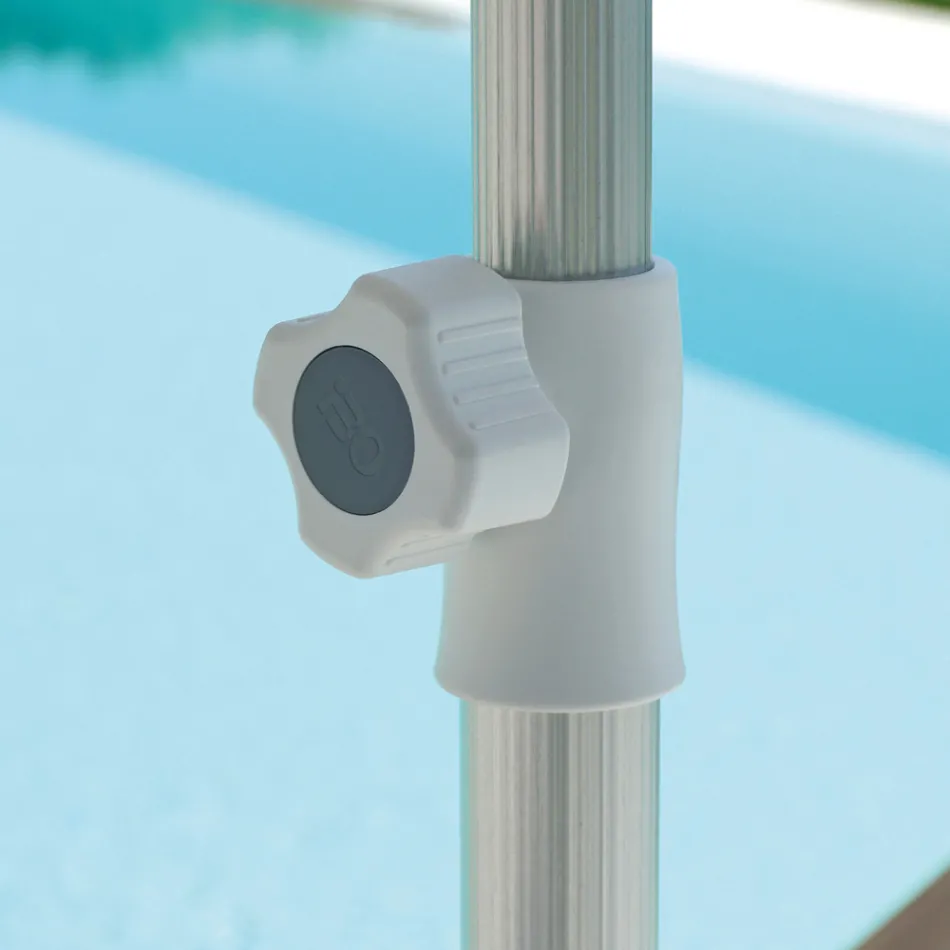 Haveparaply med anodiseret stribet aluminiumsstruktur - Laila Viadurini