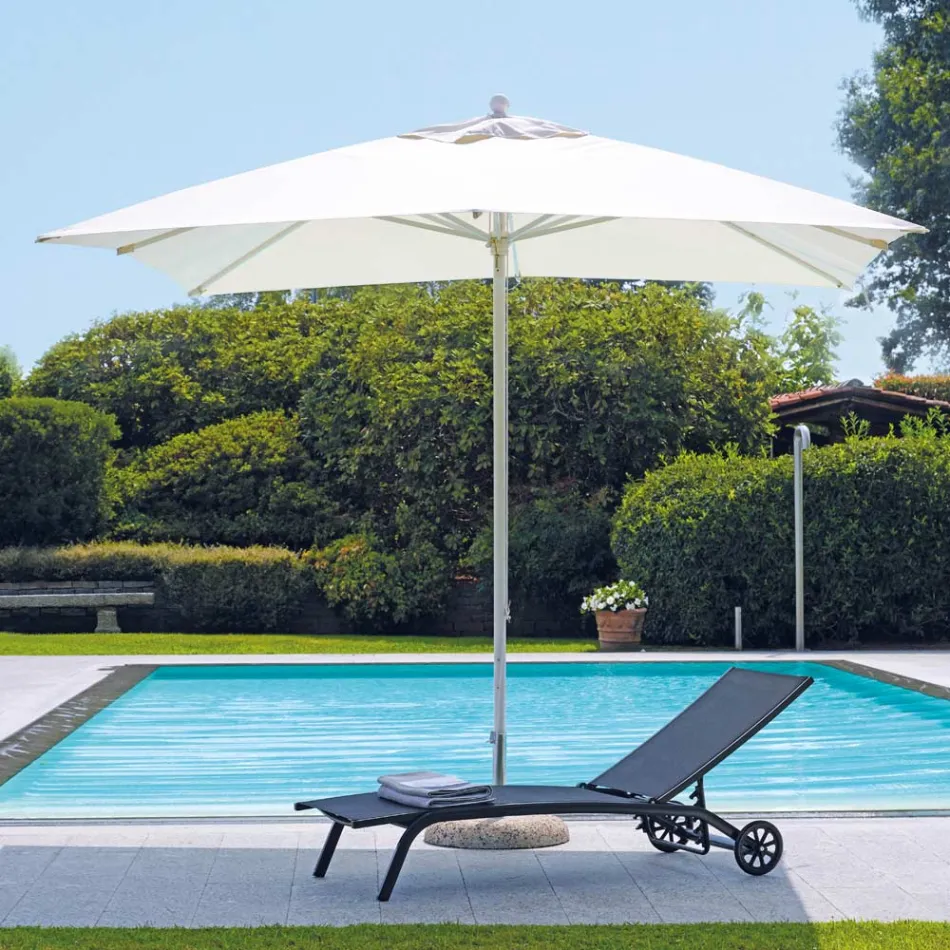 Haveparaply med farvet stof og aluminiumsstruktur - Norbert Viadurini