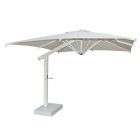 Paraply af aluminium med hvid eller antracit arm 350x350 cm - Lapillo Viadurini