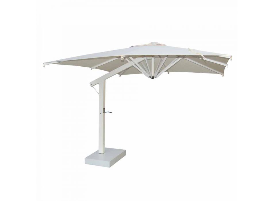 Paraply af aluminium med hvid eller antracit arm 350x350 cm - Lapillo
