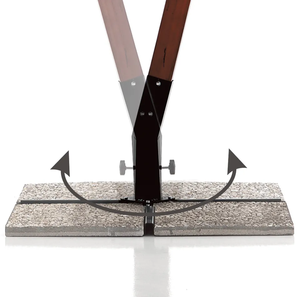 Massivt træ paraply med PVC-belagt polyester baldakin - Devoir Viadurini