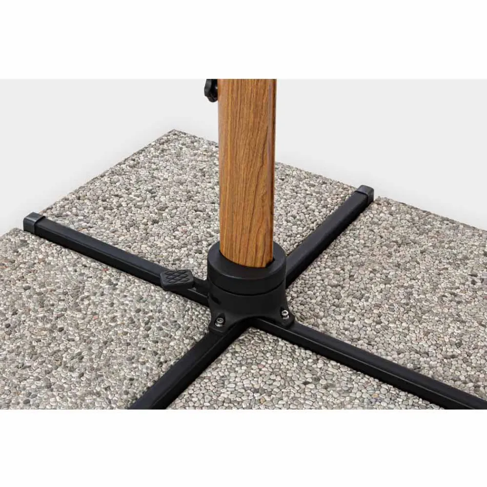 3x3 udendørs paraply i aluminium med beige polyesterstof - Leano Viadurini