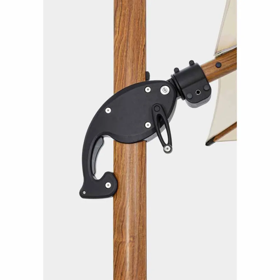 3x3 udendørs paraply i aluminium med beige polyesterstof - Leano Viadurini