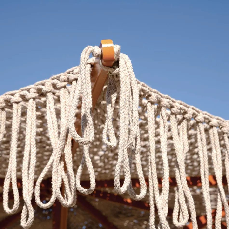 Rund Ø 2,5 meter Netparaply med Frynser - Sol Viadurini