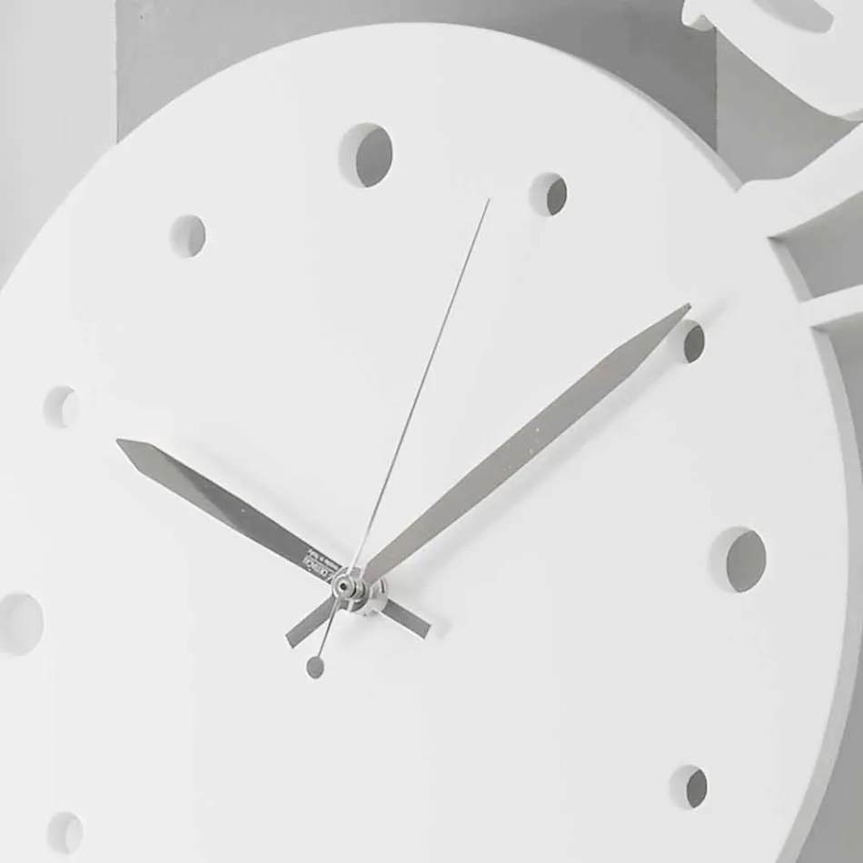 Stor moderne rundfarvet dekoreret vægur - Cat Viadurini