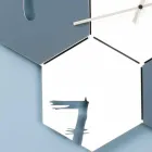 Stort vægur i farvet træ hexagonal moderne design - Nidodape Viadurini