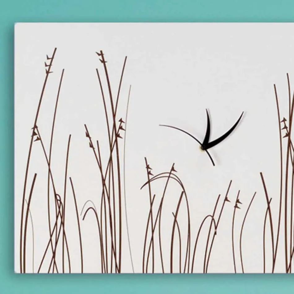 Rektangulær, moderne design, hvid trævægur - filigran Viadurini