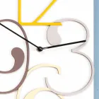 Vægur farvet og hvidt træ rektangulært moderne design - matematik Viadurini