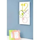 Vægur farvet og hvidt træ rektangulært moderne design - matematik Viadurini