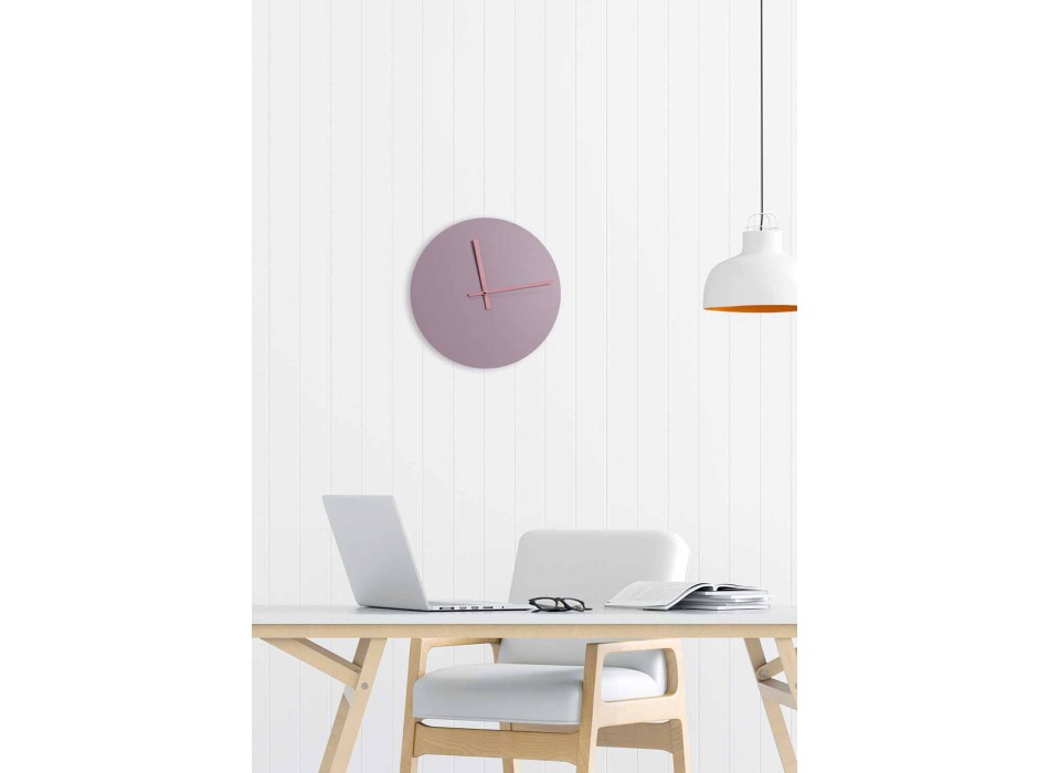 Moderne lyserød rund vægur fremstillet i Italien - Imalia Viadurini