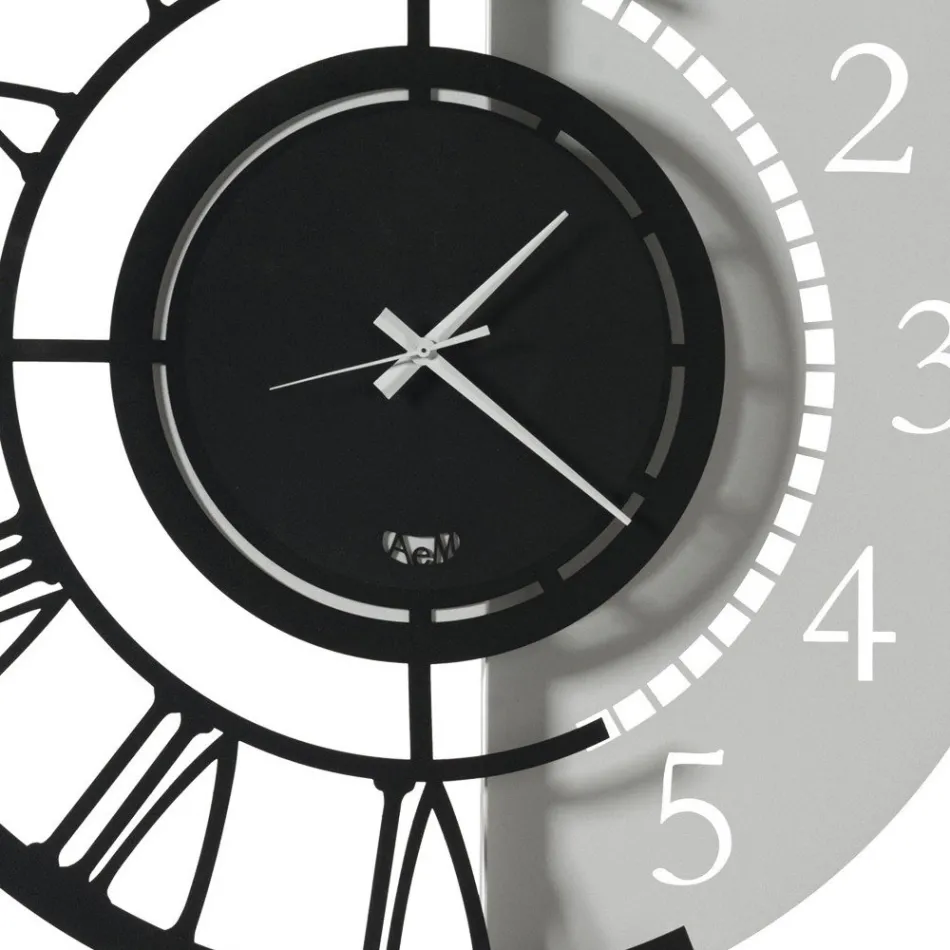 Moderne rundt design jern vægur dobbelt nummerering - Kassio Viadurini