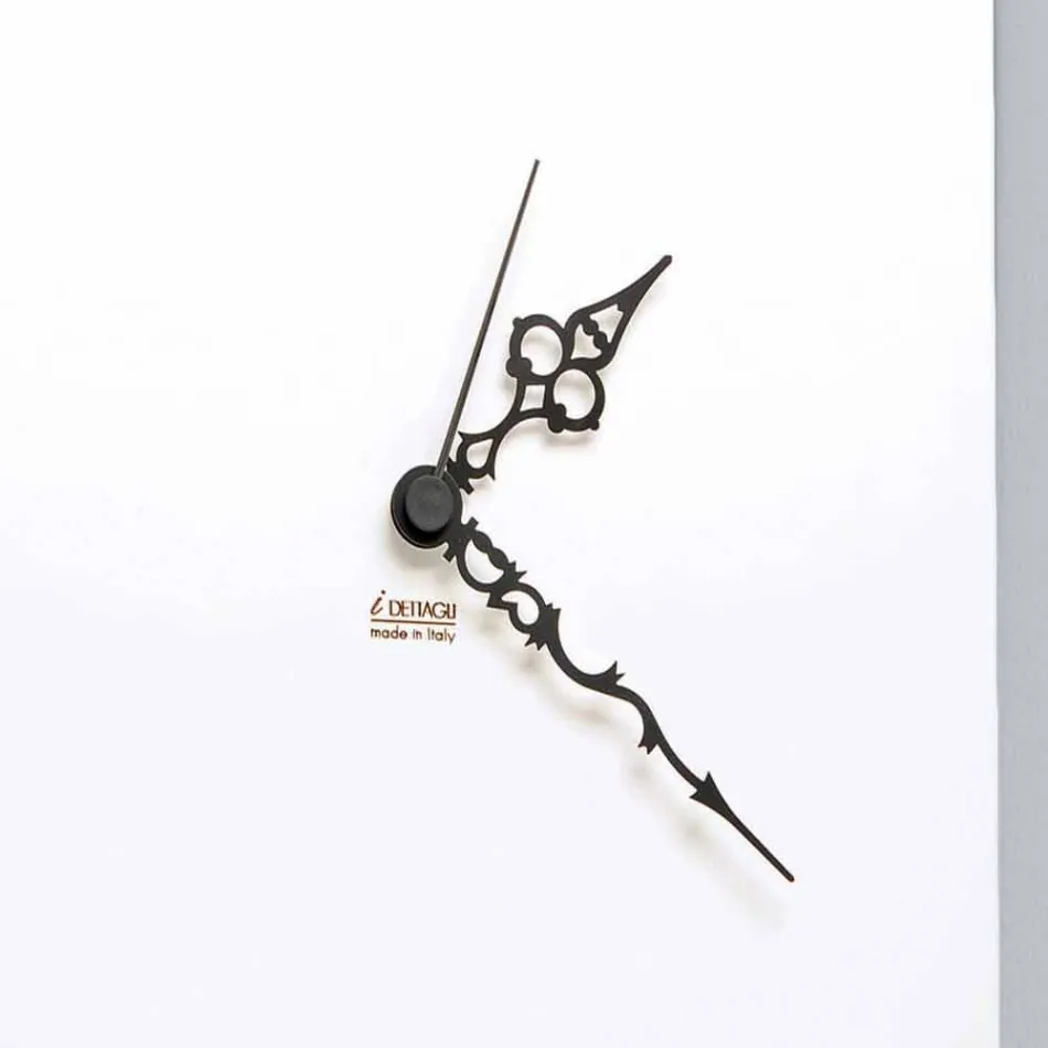 Hvid firkantet vægur med moderne rosedekoration - snedrop Viadurini