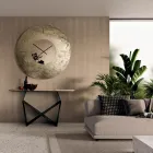 Cinzia - Hamret Bagside-Forsølvet Smeltet Glas Vægur Fremstillet i Italien Viadurini