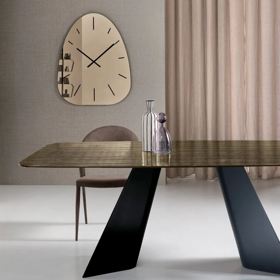 Claudia spejlglasvægur med lasergraverede tal Viadurini